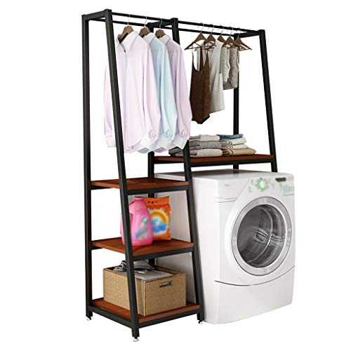 Zzmop Multi Layer Washing Machine Shelf with Clothes Rail,Bathroom Organizer Shelf,Multi-function Storage Rack,for Bedroom,Living Room.