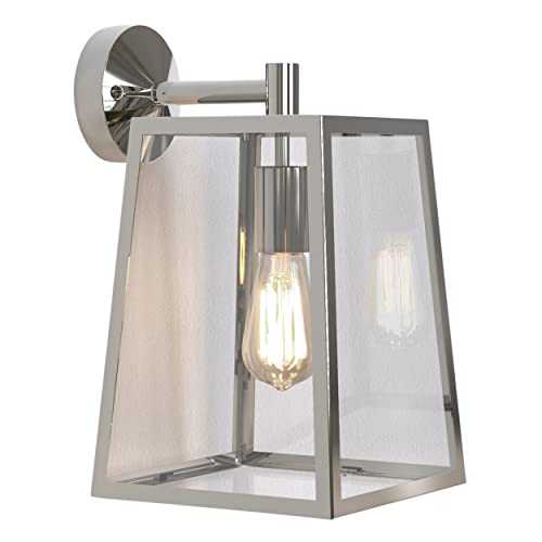 Astro Calvi Wall 305, Outdoor Wall Light in Polished Nickel - Designed in Britain - Dimmable E27/ES - 1306012