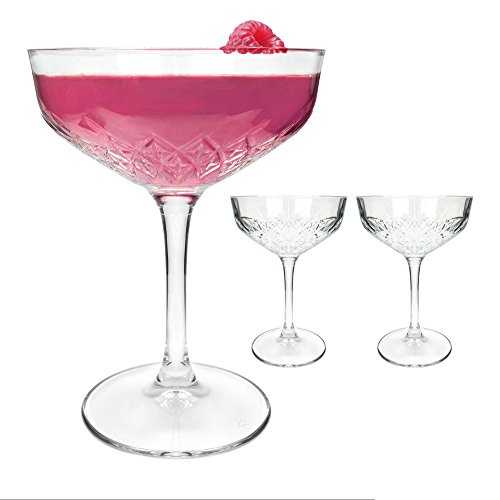 Ginsanity Set of 2 Roaring 20's Timeless Vintage Coup Champagne/Cocktail Glasses - 270ml