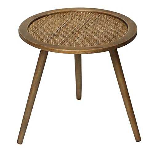 Accent Side Table,Rattan Coffee Table, End Table Industrial Style Table Hotel Decoration Tables Country Style Tables Small Tables Outdoor Tables(Size:50 * 49CM,Color:Brown)