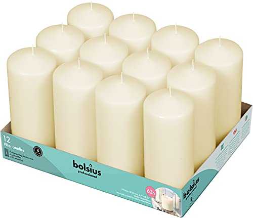 Bolsius Pillar Candles 168x68mm Ivory x12