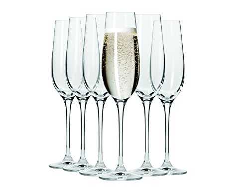 Maxwell & Williams Vino Champagne Flutes, Glass, 180 ml, Set of 6 Champagne / Prosecco Glasses in Gift Box