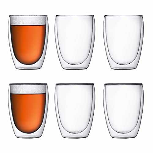 Bodum PAVINA Double Walled Thermo Glasses, 0.36 L, 12 oz, Pack of 6