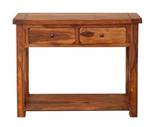 Oak and Pine Online Classically Modern Dark Wood Valencia Solid Sheesham Rosewood Fully Assembled Console Table Living Room Furniture