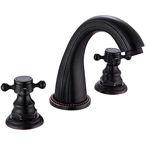 WYZQ Hot and Cold washbasin Faucet Antique Two Handle 3-Hole Basin Mixer Traditional Bathroom Bathtub Mixer Taps,Taps