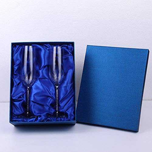 20 Pcs Crystal Champagne Flutes Gift Box Diamonds Rod Celebration Party Sparkling Wine Glass Goblet Liqueur Cup,Gift Box,250Ml