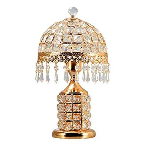 KONGWU Table Lamps Crystal Table Lamp Double Button Switch with Dyed Antique Brass Finish Modern and Concise Style Desk Lamp for Bedroom Living Room Office Crystal Table lamp,Amazing