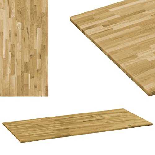Table Top Solid Oak Wood Rectangular 23 mm 120x60 cm +Material: Solid oak wood (sanded and lacquered)