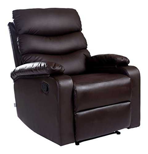 More4Homes ASHBY BONDED LEATHER RECLINER ARMCHAIR SOFA CHAIR RECLINING HOME LOUNGE (Brown)