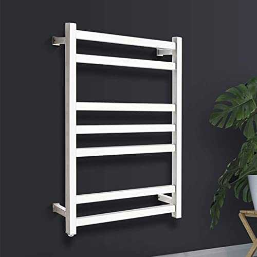 OUWTE Towel Warmer Electric Towel Warmer Heated Radiator Wall Mounted Heated Towel Rack Punch Installation 304 Stainless Steel Bathroom Accessories Electric Towel Rack (Color : White)