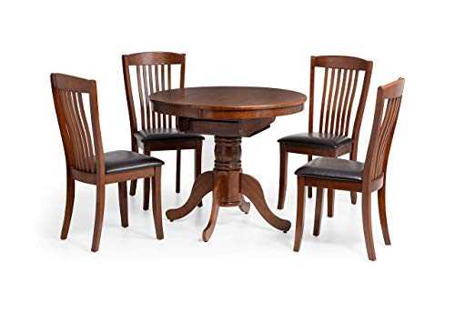Julian Bowen Canterbury Round to Oval Extending Dining Table, Mahogany