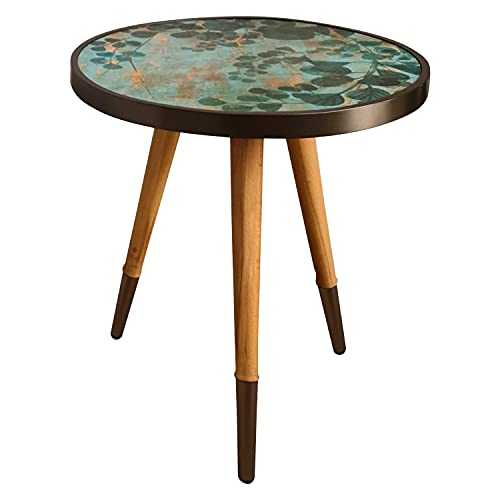 Mabel Home Side Table Modern Circle Coffee Table, End Table for Living Room/Bedroom (Multicolor)