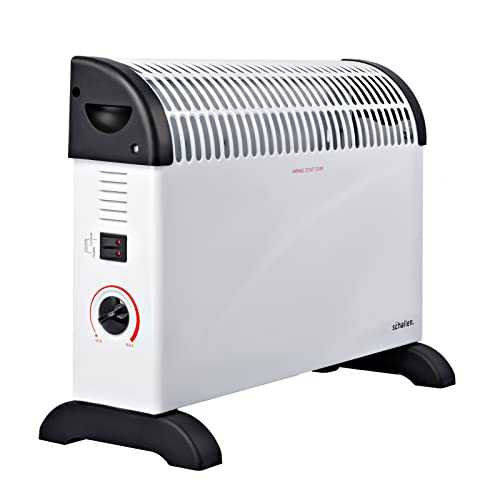 Schallen 2000W Electric Convector Radiator Heater - 3 Heat Settings, Adjustable Thermostat & Overheat Protection (All White)