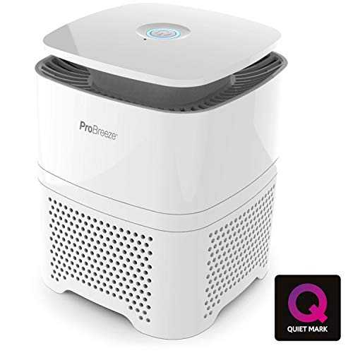 Pro Breeze® Air Purifier for Home, 4-in-1 with Pre, True HEPA & Active Carbon Filter with Negative Ion Generator. Air Cleaner for Home, Office, Allergies, Smoke, Dust, Pollen & Pet Hair - Quiet Mark