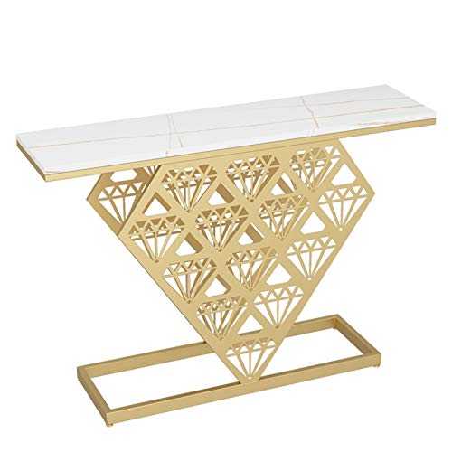 Axdwfd Console table Living Room Console Table Marble Golden Console Cabinet Nordic Side Table Against The Wall