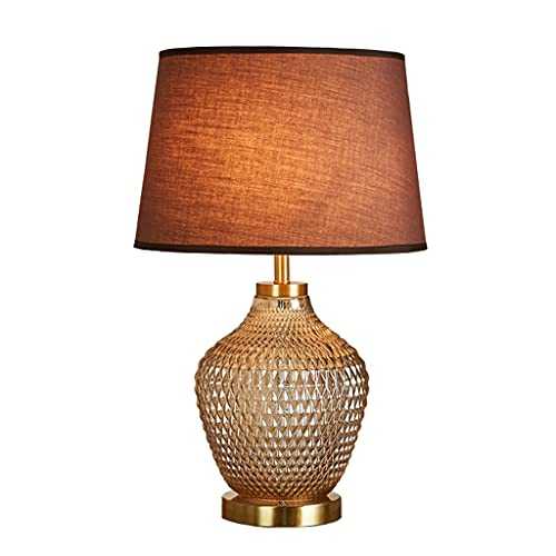 OMING Table Lamps Table Lamp Bedroom Bedside Table Dimming Light Warm Creative Living Room Coffee Table Decorative Lamp Glass Cloth Table Lamp Modern Nightstand Light