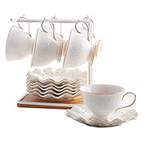 Ceramic Coffee Cup Afternoon Tea Set Set English Afternoon Tea Cup Set 6 Pieces (Color : B)