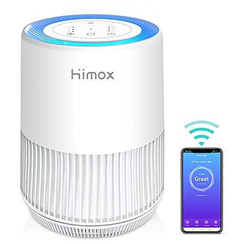 HIMOX Air Purifiers for Home with Smart WIFI, H13 HEPA Filter for Allergies and Pets, Air Quality Sensor, Night Light & Auto Mode,Air Filter for Dust Smoke Bacteria, Works with Alexa & Google Home