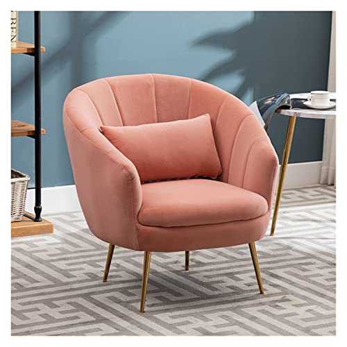 KESHUI Single Sofa Modern Velvet Armchair Living Room Furniture Nordic Luxury Beauty Salon Reception Soft Makeup Relax Waiting Chairs (Color : A Pink)
