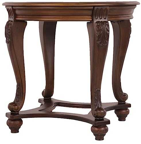 Ashley Furniture Signature Design - Norcastle End Table - Traditional Vintage Style - Round - Dark Brown