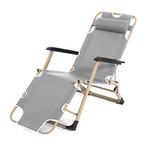 sogesfurniture Reclining and Folding Garden Sun Lounger Chair Outdoor Camping Bed Portable Lightweight Armchair Folding Beach Chair Fishing Chair, Grey BHEU-CT-F02-GY