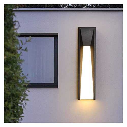 YANJ Wall lamp LED Wall Light Outdoor IP65 Waterproof Stainless Steel Black Wall Lamps Porch Garden Villa Lamps 110V 220V Sconce Luminaire (Color : 52CM 20W, Emitting Color : Warm) (52cm 20w Warm