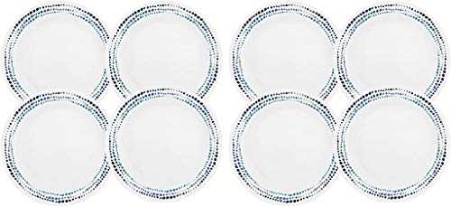 Corelle Livingware Ocean Blues Dinner Plates, 26 cm, Pack of 8