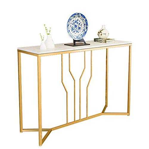 OuPai Table Console Table，Iron Art Against the Wall Living Room Entrance Cabinet Marble Slim Entry Table for Hallway Foyer Sofa 30 × 11 × 29 Inch for Living Room Bedroom