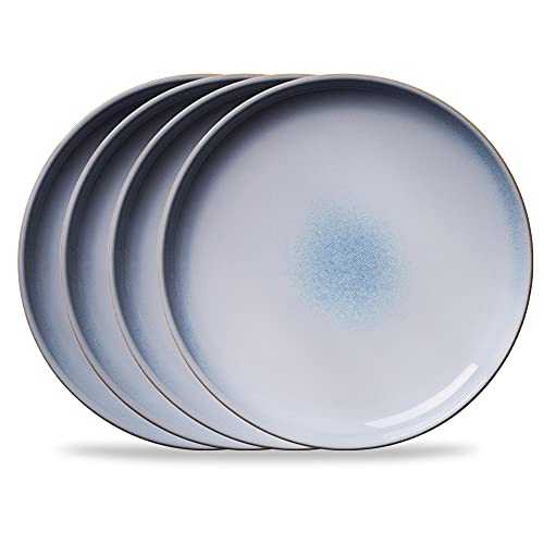 Corelle Stoneware Dinner Plates, Nordic Blue, Reactive Glaze, 4-Pack