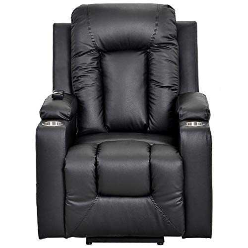Electric Riser And Recliner Chair With Drink Holders Faux Leather Electric Power Lift Recliner Chair Sofa For Elderly 3 Positions Remote Control