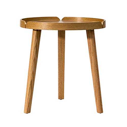 zlw-shop Sofa Table for Living Room Natural Wood End Table Round Side Table Sofa Table Coffee Tray, Coffee Table Indoor/Outdoor (19.5”Dx20.5”H) End Table (Color : Natural)