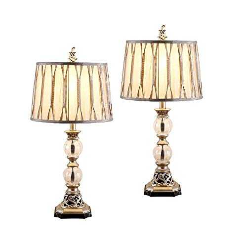 HDZWW Table Lamp Set of 2 for Living Room Bedside Table Desk Lamps for Bedroom Kids Room Office Rustic Table Lamps Resin