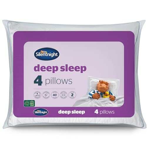 Silentnight Deep Sleep Pillow Pack of 4 - Soft Hotel Bed Pillows 4 Pack - Machine Washable Hollowfibre Sleep Easy Pillows