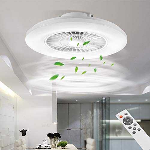 BKZO LED Ceiling Light with Fan, Ceiling Fan Lights 24 Levels Wind Speeds, Stepless Dimming Light, Modern Fan Lighting for Living Room, Dining Room, Bedroom, Office, 3000-5500K, White