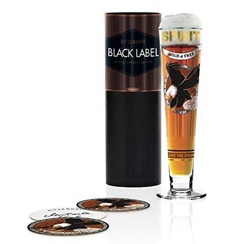 RITZENHOFF Black Label 1010248 Beer Glass, Glass, 385 ml