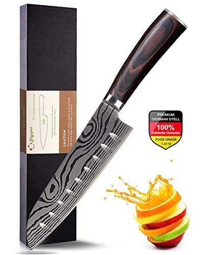 Joyspot Kitchen Knife, Japanese Santoku Knife, Premium German Stainless Steel Professional Kitchen Knives with Ergonomic Handle, Ultra Sharp
