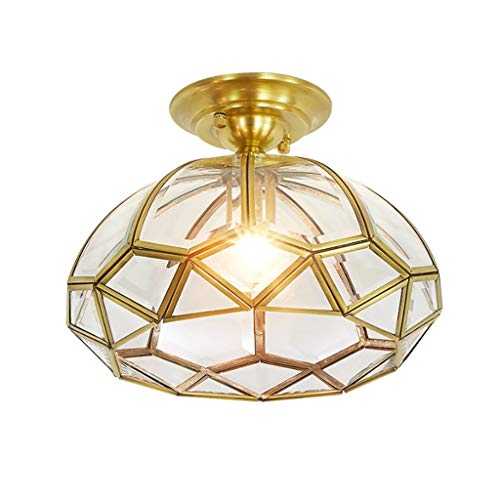 YANQING Durable Ceiling Lights Copper Ceiling Lamp, Stylish Ceiling Light for Corridor Aisle, Glass Lampshade Ceiling Lighting Ceiling Lights