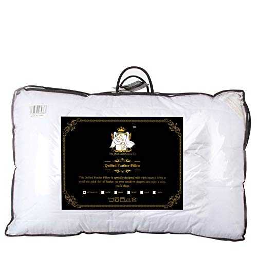 D & G THE DUCK AND GOOSE CO Premium Duck Feather Pillow, Microfibre, White, 2 Count (Pack of 1)