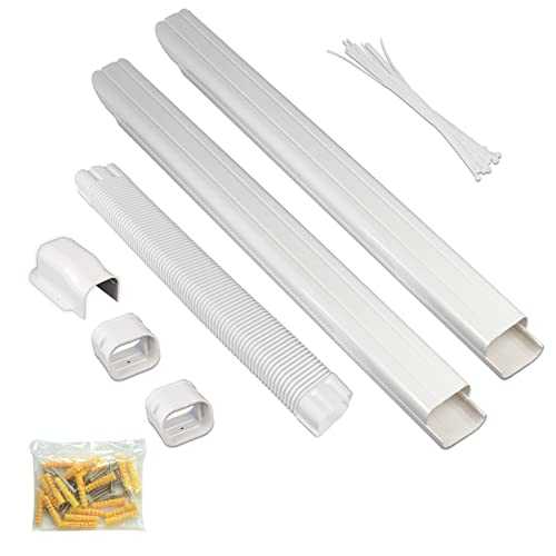 GCGOODS 4in 9ft Decorative PVC Line Cover Kit for Ductless Mini Split Air Conditioners, Central AC and Heat Pumps