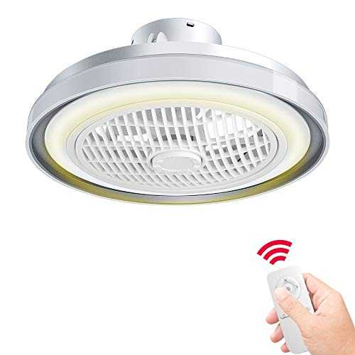 Ceiling Fan with Lights 72W Modern Led Ceiling Light with Timing Function and Remote Control, 3 Colors 6 Speeds Ceiling Fan Lights White for Living Room, Bedroom, Dining Room