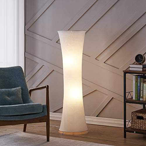 NC Contemporary Floor Lamp for Living Room Bedrooms, Floor Lamp with White Cloth Fabric Shade, Soft Standing Light Corner Lighting