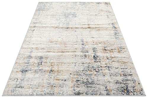 - LordOfRugs - ERIS MARBLED MODERN ABSTRACT METALLIC SOFT NATURAL AND SILVER RUG RUNNER (Silver, 240x340cm (8'x11'2''))
