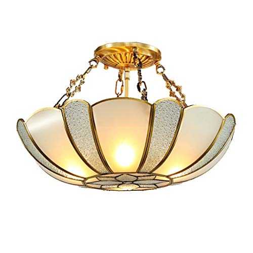 YANQING Durable Ceiling Lights Copper Glass Ceiling Light, Ceiling Lamp for Bedroom Living Room Study Room, Glass Lampshade Ceiling Lighting Chandelier Ceiling Lights