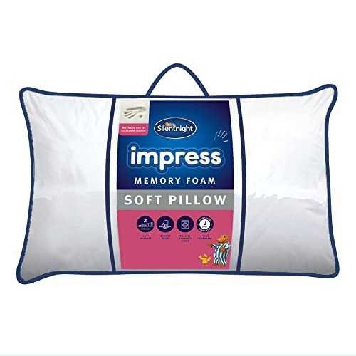 Silentnight Impress Deluxe Memory Foam Pillow, Soft, Polyester, White, 70 x 39 cm