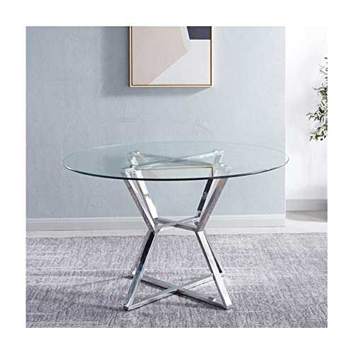 INMOZATA Modern Rectangular Dining table Tempered Glass with Chrome Legs for Kitchen Dining Living Room