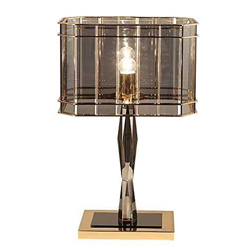 OMYLFQ Nightstand lamp Luxury Glass Bedside Table Lamp Modern Luxury Design Bedside Table Lamp Home Bedroom Living Room Bedside Lamp Creative Personality Decorative Lamp Desk Lamps