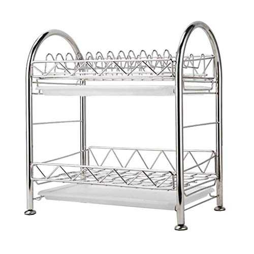 CHOUCHOU Shelves 304 stainless steel drainer, household dishwasher, dry-tray drainer, tray storage (color: B),Size:D Flower Pot Rack (Size : A)