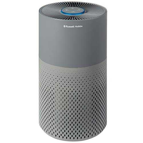 Russell Hobbs RHAP2001G Ozone Free Compact Air Purifier, Captures Bacteria, HEPA Filter for 99.5% of Particles, Air Cleaner for Allergies, Odour, Dust, Smoke, Multi Colour LED Display, Grey