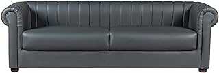 IYO LEATHER SOFA COLLECTION (GREY, 3 SEATER)