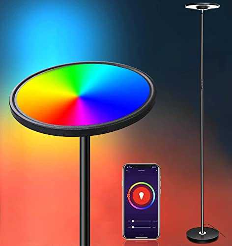 LED Floor Lamp, Bomcosy Smart LED Floor Lamp, Dimmable Colour Changing Warm/Cool White, 2000LM Super Bright, Touch/Voice/APP Control, Modern Standing Touch Lamp for Living Room Bedroom Office